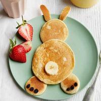 Healthy Easter bunny pancakes image