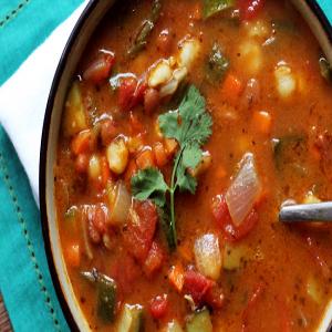 Vegetarian Posole with Beans and Poblano Peppers_image