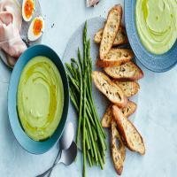Chilled Avocado-Cucumber Soup with Crostini image