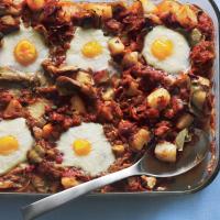 Eggs in Purgatory with Artichoke Hearts, Potatoes and Capers_image