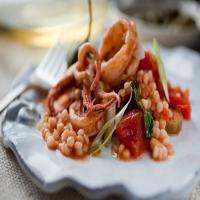 Spicy Calamari With Tomato, Caperberries and Pine Nuts_image