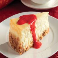 Passover Cheesecake with Strawberry Sauce image