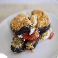 Eggplant Gratin with Roasted Bell Peppers and Goat Cheese image