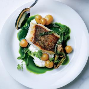 Seared Hake with Baby Potatoes and Green Sauce_image
