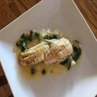 Grilled Sea Bass with Lemon Caper Butter Sauce_image