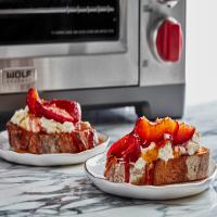 Roasted Plum and Ricotta Tartine with Honey and Black Pepper image