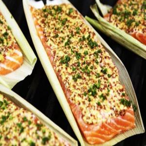 Grilled Salmon In Corn Husks Recipe_image
