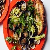 Clams With Celery and Toasted Garlic image