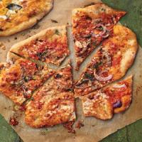 Pizza with Anchovies, Red Onion, and Oregano image