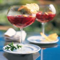 Fresh Pear and Berry Compote in Red Wine image