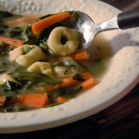 Dandelion Greens and Tortellini Soup image