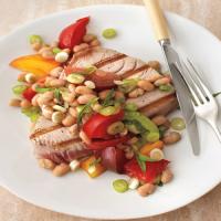 Tomato and Bean Salad with Grilled Tuna image