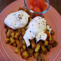 Farmhouse Hash With Poached Eggs image