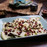 White Chocolate Bark with Pistachios and Dried Cranberries image