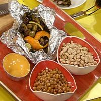 Spanish Nibbles: Hot Olives with Citrus and Spice, Marcona Almonds, Paprika Toasted Chick Peas_image