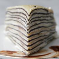 Black & White Mille Crepe Recipe by Tasty image