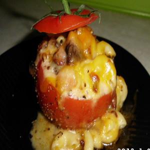 Cheesy pasta stuffed tomatoes_image