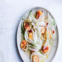 Seared Scallops with Red Chile Paste and Fennel Salad image