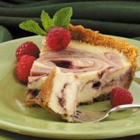 Raspberry Ribbon Cheesecake Pie image