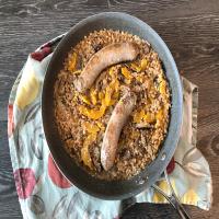 Sausage and Farro Skillet with Mushrooms and Delicata Squash image