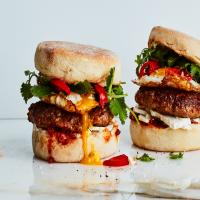 Spicy Egg Sandwich with Sausage and Pickled Peppers image