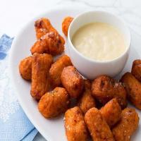 Sweet Potato and Bacon Tots with Creamy Mustard Dipping Sauce_image