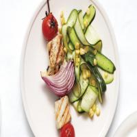 Grilled Fish Kebabs with Shaved Zucchini image