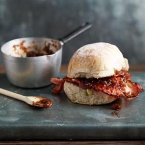 Bacon milk rolls with homemade brown sauce image