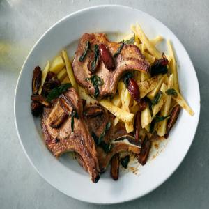 Pan-Seared Pork Chops With Sage, Dates and Parsnips image