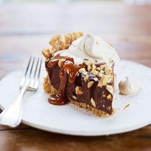 Chocolate pie with toffee sauce & coffee cream_image