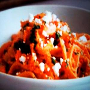 Pasta with Creamy Red Roasted Pepper Sauce & Feta image