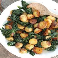 Skillet Potatoes with Greens image