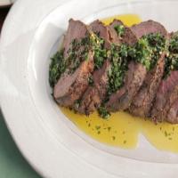 Chile-Rubbed Beef Tenderloin with Garlic-Herb Oil image