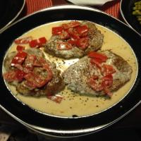 Pork Chops With Roasted Red Pepper Cream image