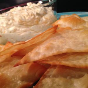 Cold Beer Cheese Dip with Wonton Chips image