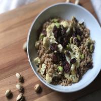 Instant Pot® Warm Vegetarian Farro Salad with Cauliflower, Pistachios, and Cranberries_image