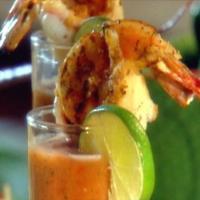 Tequila Laced Gazpacho Cocktails with Grilled Shrimp image