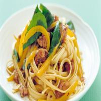 Linguine with Turkey Sausage and Peppers image