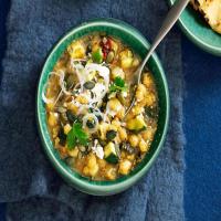 Creamy Pumpkin Seed and Green Chile Posole_image