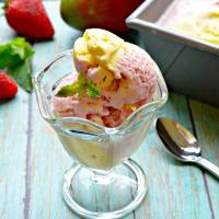Strawberry-Mango Ice Cream with Fresh Spearmint image