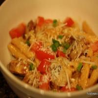 Penne With Cajun Hot Links and Chipotle Shrimp_image