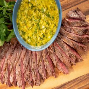 Grilled Steak with Yellow Pepper Chimichurri_image