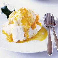 Tangerine curd ice cream with marshmallow meringues image