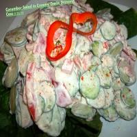 Cucumber Salad In A Creamy Garlic Dressing_image