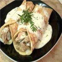 Herbed Chicken Crepes with Fresh Rosemary Cream Sauce Recipe - (3.9/5) image