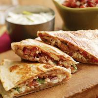 Quesadillas with Refried Beans, Cheese & Scallion Sour Cream_image