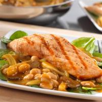 Grilled Salmon over Warm Tuscan Bean Salad_image