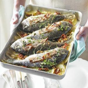 Baked sea bream with tomatoes & coriander image