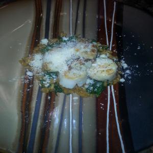 Seared Scallops on Lemon and Spinach Risotto image