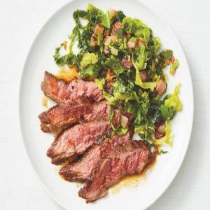 Flank Steak with Cabbage and Bacon image